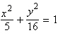 <strong>Find the equation in standard form of an ellipse with foci that passes through the point .</strong> A) B) C) D) E)