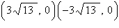 <strong>Find the center, vertices, foci, and asymptotes for the hyperbola given by the equation. </strong> A)center: (0, 6), vertices: (6, 6)(6, - 6), foci: asymptotes: B)center: (0, 6), vertices: (0, 12)(0, 0), foci: , asymptotes: C)center: (0, - 6), vertices: (6, 6)(6, - 6), foci: asymptotes: D)center: (6, 0), vertices: (12, 0)( - 12, 0), foci: asymptotes: E)center: (6, 0), vertices: (6, 6)(6, - 6), foci: asymptotes: