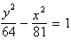 <strong>Find the equation in standard form of the hyperbola with asymptotes and , and vertices ( 9, 0)and (9, 0).</strong> A) B) C) D) E)