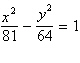 <strong>Find the equation in standard form of the hyperbola with asymptotes and , and vertices ( 9, 0)and (9, 0).</strong> A) B) C) D) E)