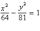 <strong>Find the equation in standard form of the hyperbola with asymptotes and , and vertices ( 9, 0)and (9, 0).</strong> A) B) C) D) E)