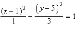 <strong>Use the eccentricity to find the equation of the hyperbola in standard form. vertices (1, 6)and (1, 4), eccentricity 2</strong> A) B) C) D) E)