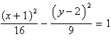 <strong>Find the equation in standard form of a hyperbola with vertices ( 1, 1)and ( 1, 5)and eccentricity .</strong> A) B) C) D) E)