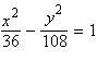 <strong>Use the eccentricity to find the equation of the hyperbola in standard form. eccentricity 2, foci (12, 0)and ( - 12, 0)</strong> A) B) C) D) E)