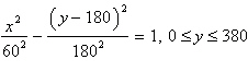 <strong>A vertical cross section of a cooling tower is a portion of a hyperbola, as shown in the diagram below. The standard form of the equation of the hyperbolic cross section is where x and y are measured in feet. The horizontal cross sections of the tower are circles. Find the radius of the top of the tower. Round to the nearest foot.</strong> A)90 feet B)88 feet C)93 feet D)87 feet E)85 feet