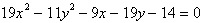 <strong>Identify the graph of the equation below as a parabola, an ellipse, or a hyperbola. </strong> A)a parabola B)an ellipse C)a hyperbola