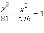 <strong>Use the definition of a hyperbola to find the equation of the hyperbola in standard form. foci (9, 0)and ( - 9, 0); passes through the point (9, 24)</strong> A) B) C) D) E)