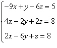 <strong>Write the constant matrix of the system of equations below. </strong> A) B) C) D) E)