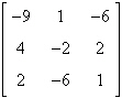 <strong>Write the constant matrix of the system of equations below. </strong> A) B) C) D) E)