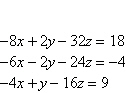 <strong>Solve the system of equations below by the Gaussian elimination method. </strong> A) B) C)no solution D) E)