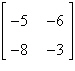<strong>Find the determinant of the matrix .</strong> A)6 B)22 C)-63 D)-33 E)-12