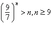 Prove the inequality for the indicated integer values of n .