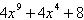 <strong>Which of the following expressions is a binomial of degree 8? I: II: III: IV: V: </strong> A)III B)V C)II D)IV E)I