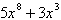 <strong>Which of the following expressions is a binomial of degree 8? I: II: III: IV: V: </strong> A)III B)V C)II D)IV E)I