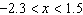 <strong>The graphs of and are shown below. Find the value(s) of x for which . </strong> A) B) C) D) E)