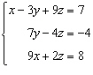 <strong>Which one of the following is the augmented matrix for the following system of equations. </strong> A) B) C) D) E)