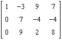 <strong>Which one of the following is the augmented matrix for the following system of equations. </strong> A) B) C) D) E)
