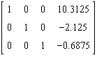 <strong>Which one of the following is the augmented matrix in row-echelon form for the system below? </strong> A) B) C) D) E)