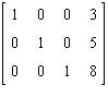 <strong>Which one of the following is the augmented matrix in row-echelon form for the system below? </strong> A) B) C) D) E)