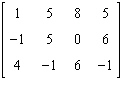 <strong>Find the solution of the system of linear equations described by the following matrix. Round to the nearest hundredth. </strong> A) B) C) No solution D) E) Infinitely many solutions