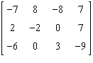 <strong>Which one of the following is the coefficient matrix for the given system of equations? </strong> A) B) C) D) E)
