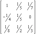 <strong>Find the inverse matrix of .</strong> A) Not invertible B) C) D) E)