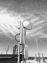 <strong> One of the most well-known fixed wireless standards is ____, which transmits data to and from antennas mounted on towers like the one shown in the figure above.</strong> A)Wi-Fi B)WiMAX C)DSL D)WAP