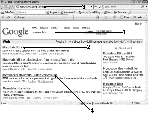 <strong> In the figure above, Item ____ indicates the most relevant Web site.</strong> A)1 B)2 C)3 D)4