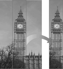 <strong> The above figure is an example of ____ an image.</strong> A)interpolating B)cropping C)rasterizing D)resizing