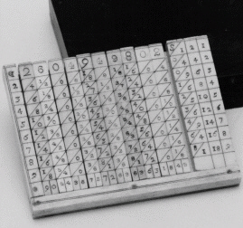 <strong> The device shown in the figure above, used to perform multiplication and division, was called ____.</strong> A)an abacus B)an algorithm C)Napier's Bones D)a mechanical calculator