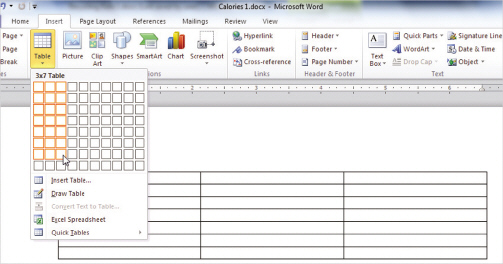 <strong> In the above figure, which of the following is NOT true?</strong> A) The table has three columns. B) It is created using Quick Tables. C) The table has seven rows. D) Live Preview displays what the table will look like.