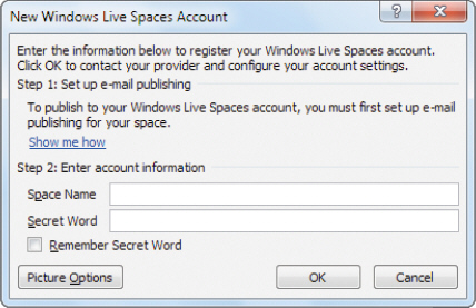 <strong> The accompanying figure shows an example of a dialog box you will get when registering for a(n) ____.</strong> A) e-mail address B) blog account C) Web site D) SkyDrive account