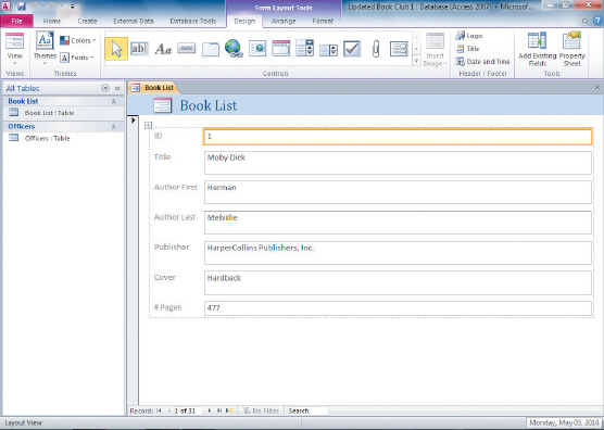 <strong> The above figure shows an example of a(n) ____.</strong> A) form B) query C) report D) datasheet