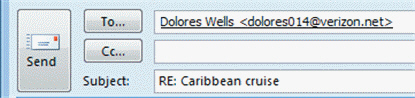 <strong>FIGURE 25-2 In the e-mail address shown in Figure 25-2 above, which is the domain code?</strong> A) dolores014 B) @ C) verizon D) )net