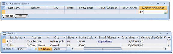 <strong> Figure 10-4 Most DBMSs include a(n) ____ feature, like the one in Figure 10-4, which has a graphical user interface to assist users with retrieving data.</strong> A) QBA B) SQL C) QBE D) schema