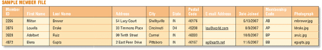 Figure 10-2 In the database pictured in Figure 10-2, a(n) ____________________ is a combination of one or more related characters or bytes and is the smallest unit of data a user accesses.
