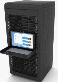 Servers like the one in the accompanying figure typically support only one computer at a time.