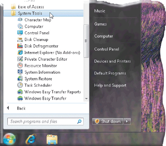 The accompanying figure lists a few of the utilities available in Windows 7; one of the utilities available in Windows 7, a disk scanner, is a utility that removes a program from system files.