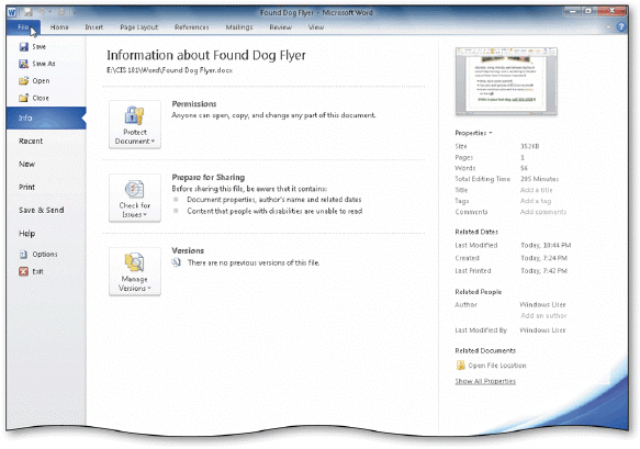 Some organizations require Word users to add document properties, like the ones in the accompanying figure, so that other employees can view details about these files.