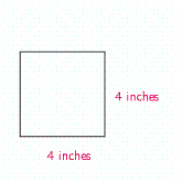 Find the perimeter and the area of the figure. perimeter = __________ inches area = __________ inches
