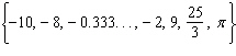 Given the numbers in the set   list all the irrational numbers.