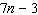 Find the first four numbers of the sequence by substituting the counting numbers, in order, into the following expression. The first term is __________. The second term is __________. The third term is __________. The fourth term is __________.