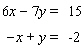 <strong>Solve the system by eliminating the variable. </strong> A) B) C) D)The lines are parallel. E)The lines coincide.