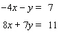 <strong>Solve the system by eliminating the variable. </strong> A) B) C) D)The lines are parallel. E)The lines coincide.