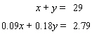 <strong>Multiply both sides of the bottom equation by 100 and then solve by the elimination method. </strong> A) B) C) D)The lines are parallel. E)The lines coincide.