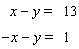 Solve the system of linear equations by elimination. If the system is dependent or inconsistent , indicate this.