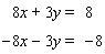 Solve the system of linear equations by elimination. If the system is dependent or inconsistent , indicate this.