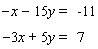 Solve the system by eliminating the variable. If the system is dependent or inconsistent , indicate this.