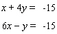 Solve the system of linear equations by the elimination method. If the system is dependent or inconsistent , indicate this.