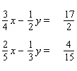Solve the system of linear equations by the elimination method. If the system is dependent or inconsistent , indicate this.